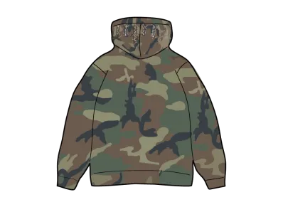 Supreme Overdyed Studded Hooded Sweatshirt "Woodland Camo"