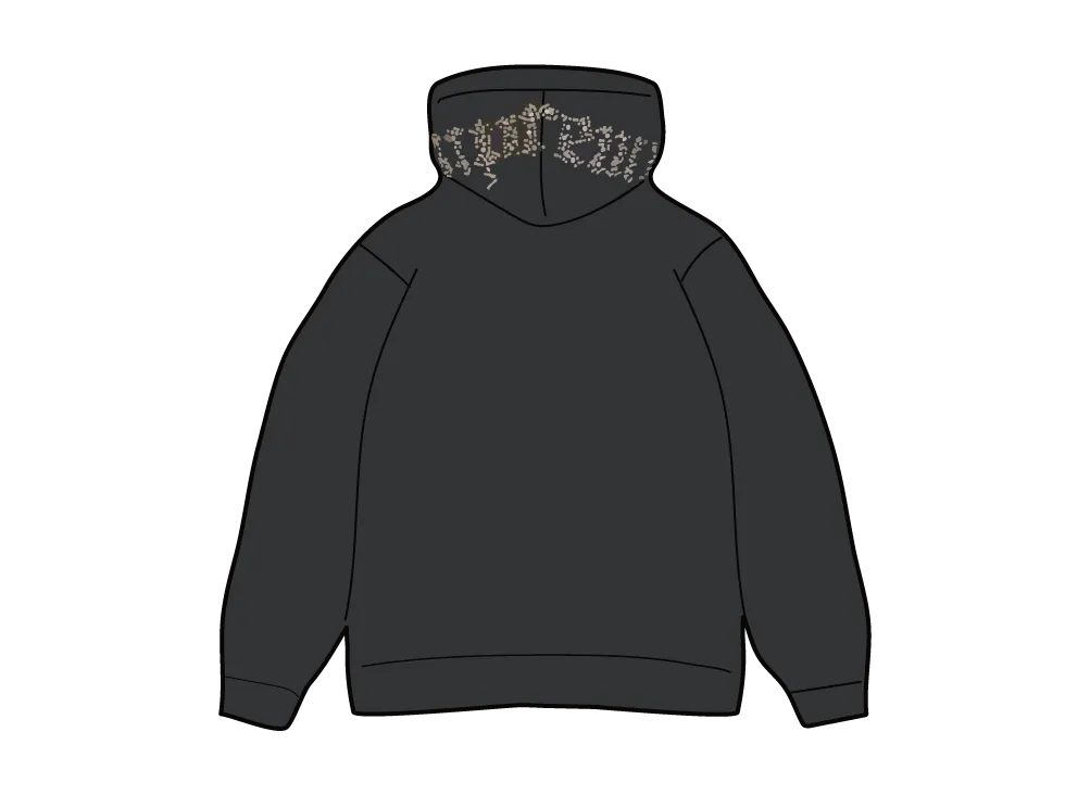 シュプリーム オーバーダイ スタッズフーデッドスウェットシャツ "ブラック"