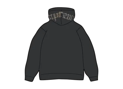 Supreme Overdyed Studded Hooded Sweatshirt "Black"