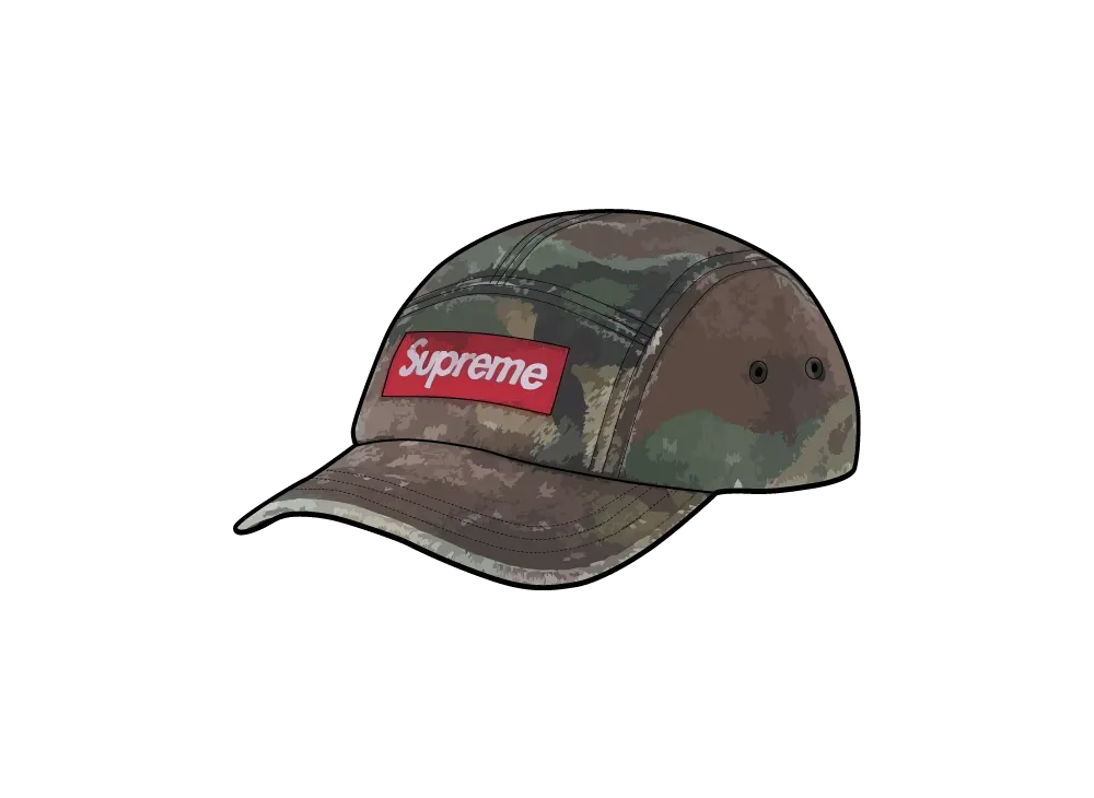 Supreme Overdyed Camp Cap "Woodland Camo"