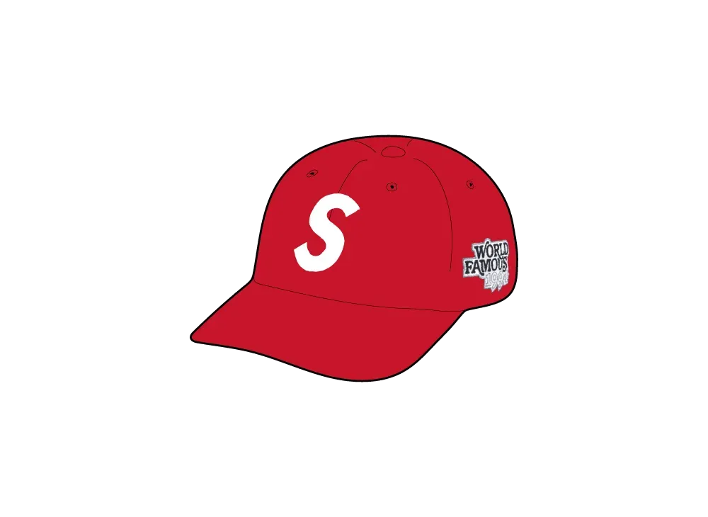 Supreme World Famous S Logo 6-Panel "Red"