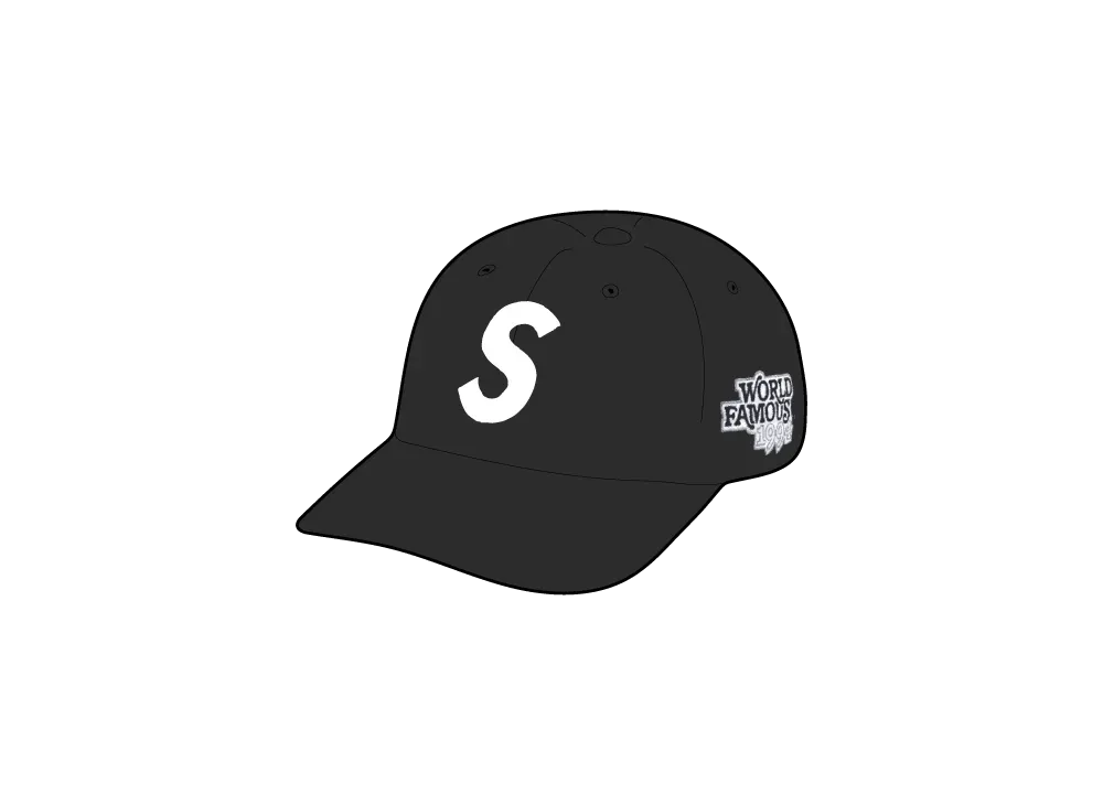 Supreme World Famous S Logo 6-Panel "Black"