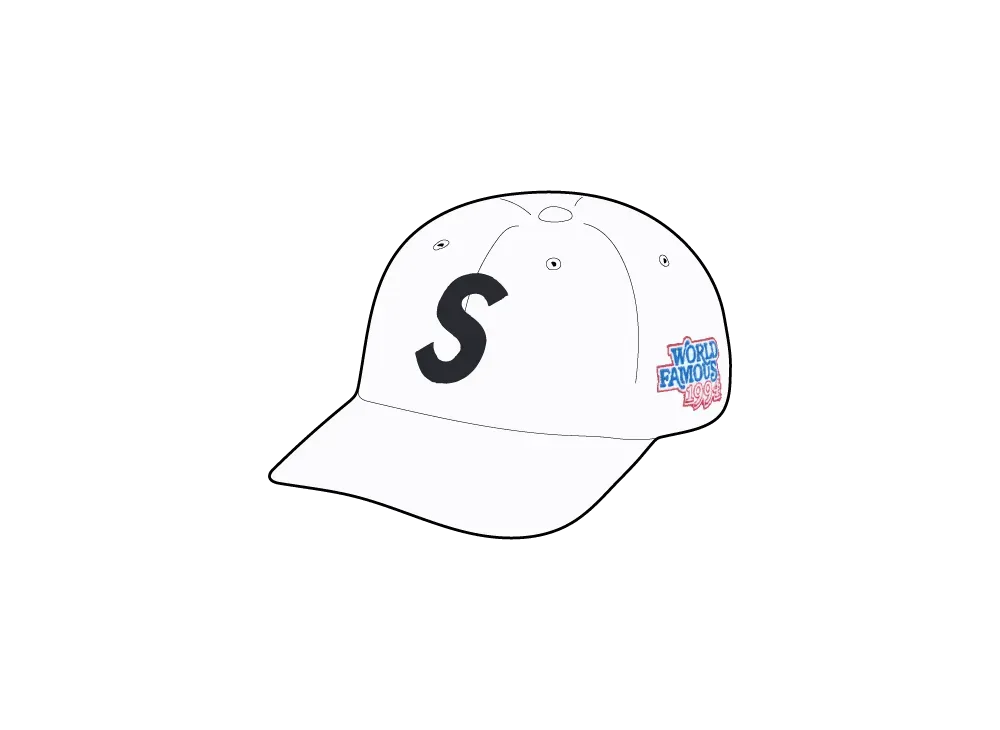 Supreme World Famous S Logo 6-Panel "White"