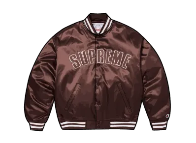 Supreme x Champion Satin Varsity Jacket "Brown"