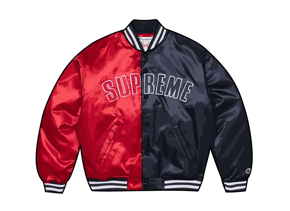 Supreme x Champion Satin Varsity Jacket "Multicolor"
