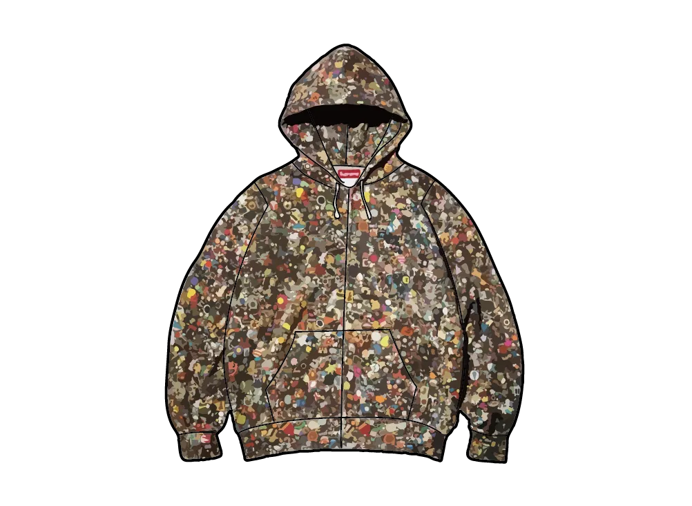 Supreme x Mike Kelley Zip Up Hooded Sweatshirt "Multicolor"