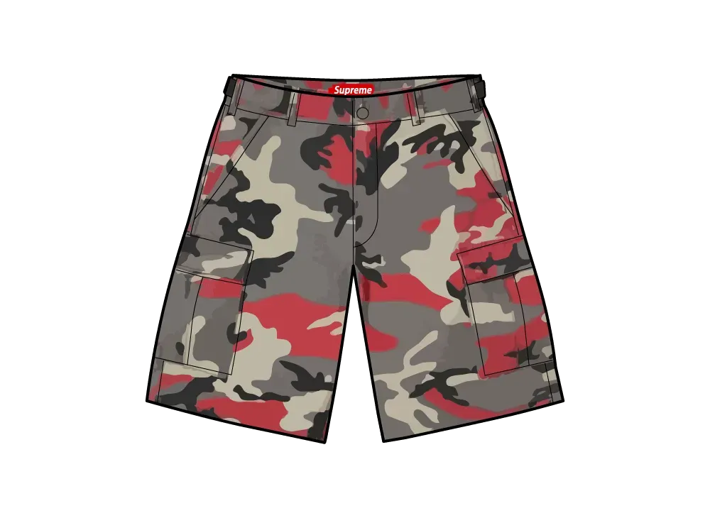 Supreme Cargo Short (26SS) "Red Camo"