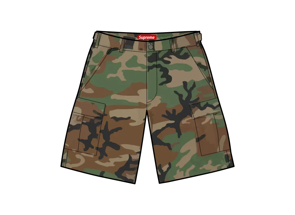 Supreme Cargo Short (26SS) "Woodland Camo"