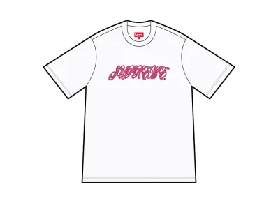Supreme Raised Script S/S Top "White"