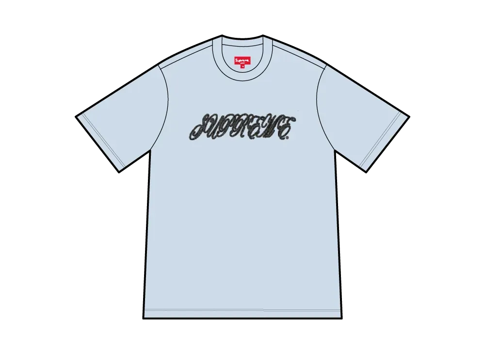 Supreme Raised Script S/S Top "Light Blue"