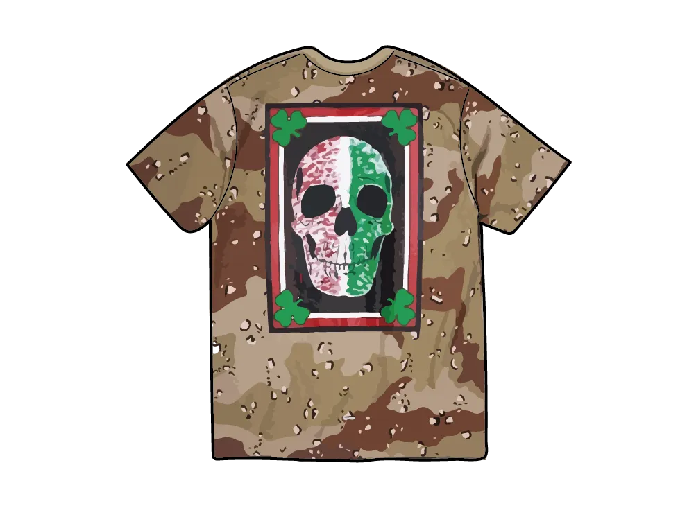 Supreme x Mike Kelley Banner Tee "Chocolate Chip Camo"