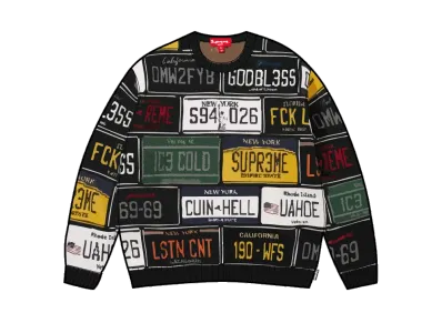 Supreme License Plate Sweater "Black"