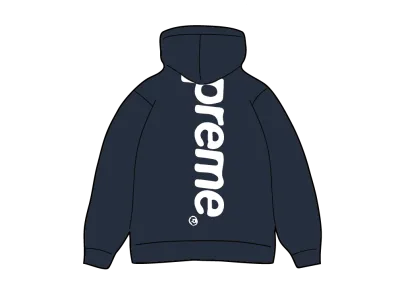 Supreme Satin Applique Hooded Sweatshirt "Navy"