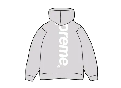 Supreme Satin Applique Hooded Sweatshirt "Heather Grey"