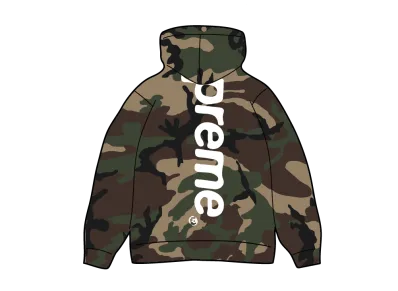 Supreme Satin Applique Hooded Sweatshirt "Woodland Camo"