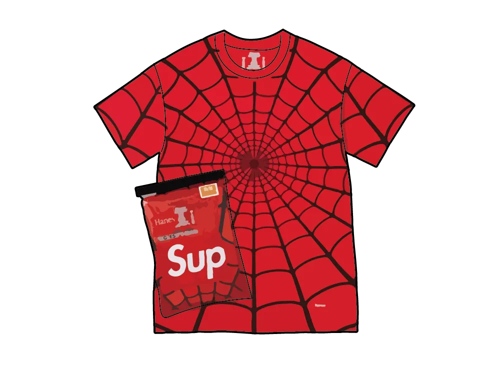 Supreme x Hanes Spider-Man Tagless Tees (2 Pack) "Red"