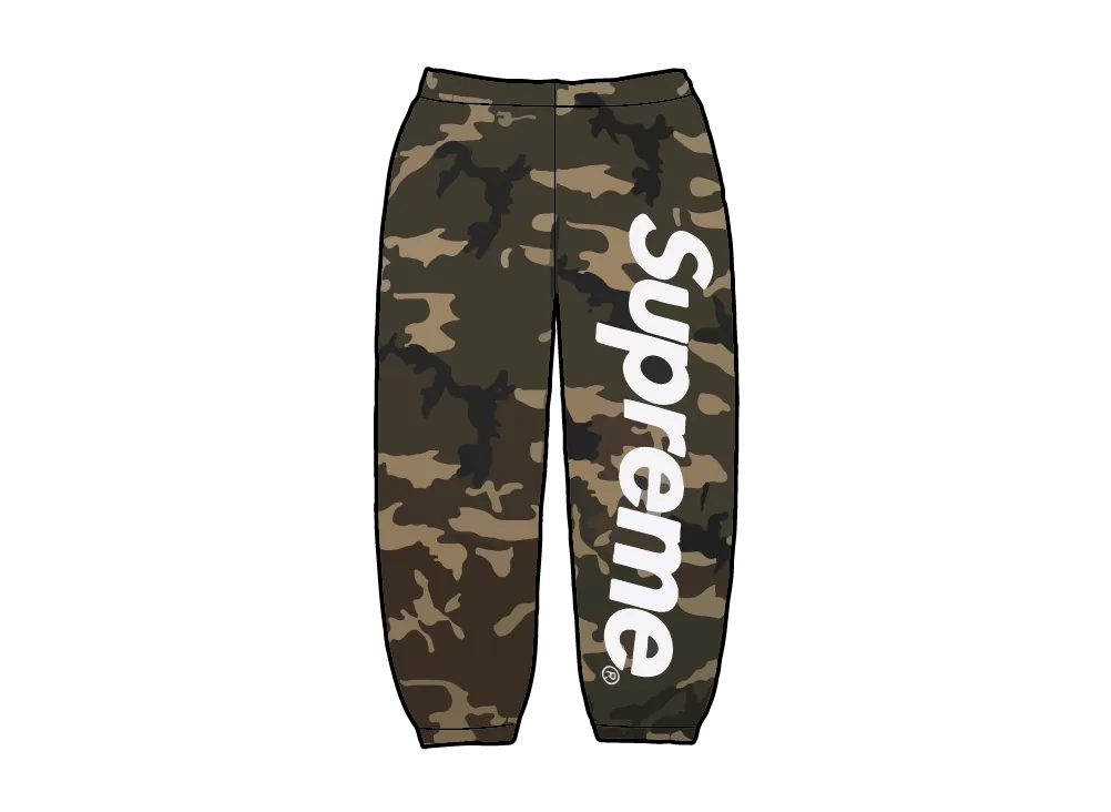 Supreme Satin Applique Sweatpant "Woodland Camo"