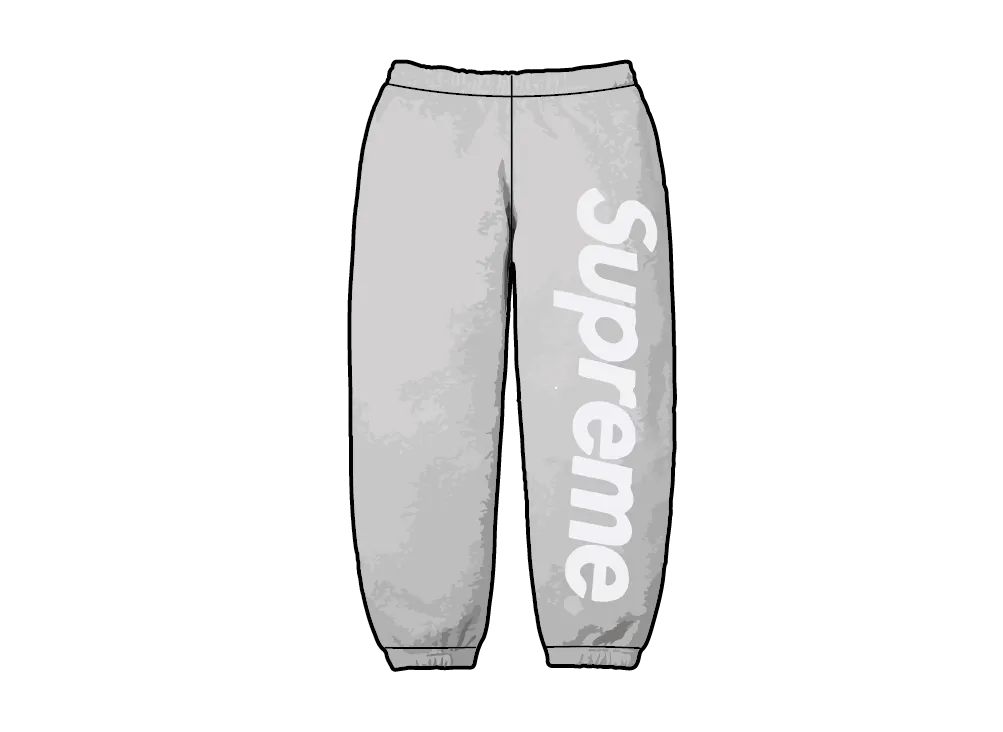 シュプリーム サテンアップリケ スウェットパンツ "ヘザーグレー"