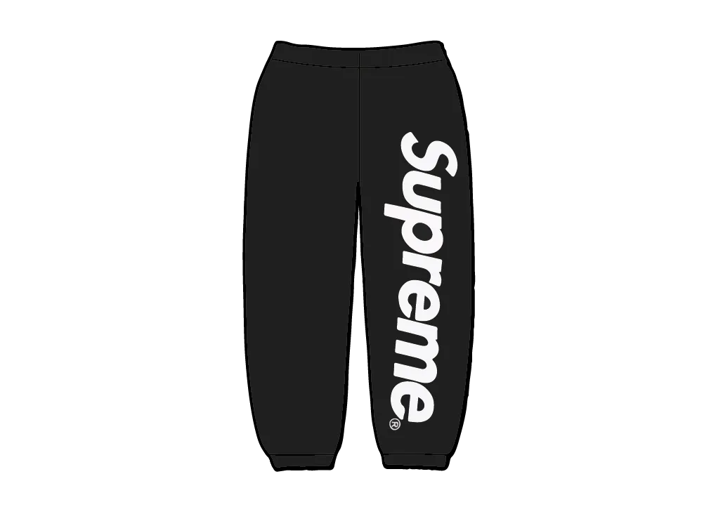 Supreme Satin Applique Sweatpant "Black"