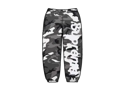 Supreme Satin Applique Sweatpant "Snow Camo"