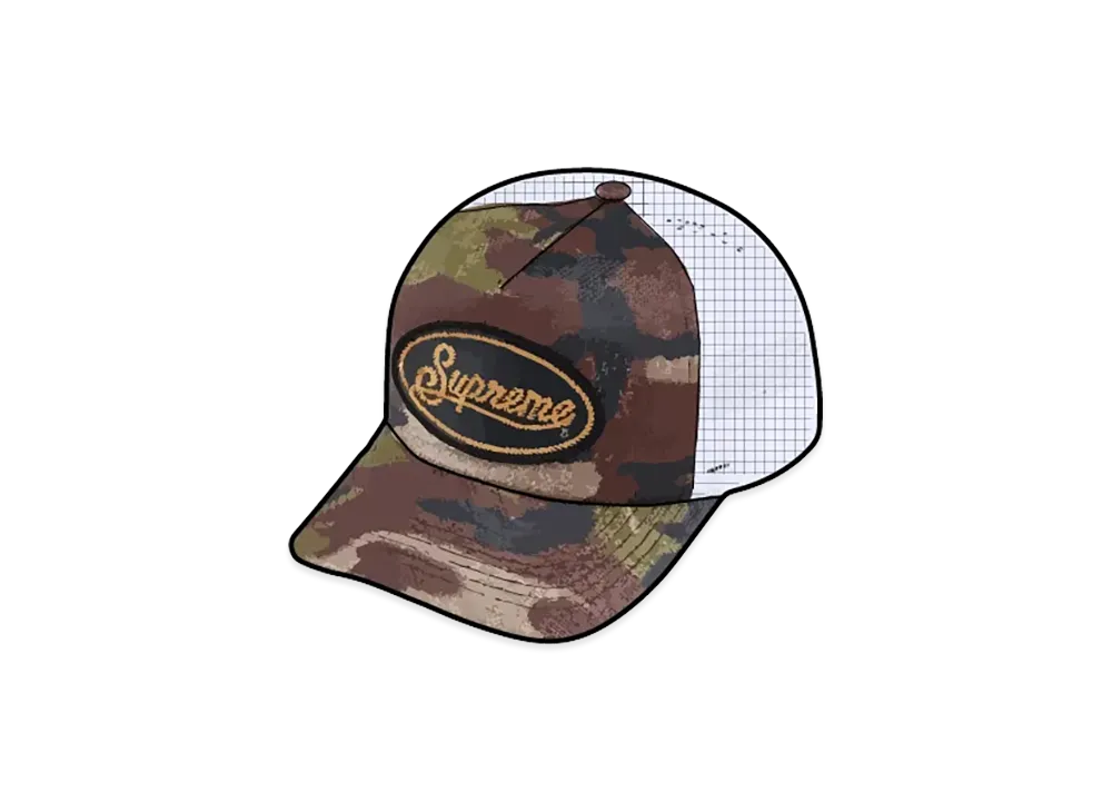 Supreme Raffia Mesh Back 5-Panel "Woodland Camo"