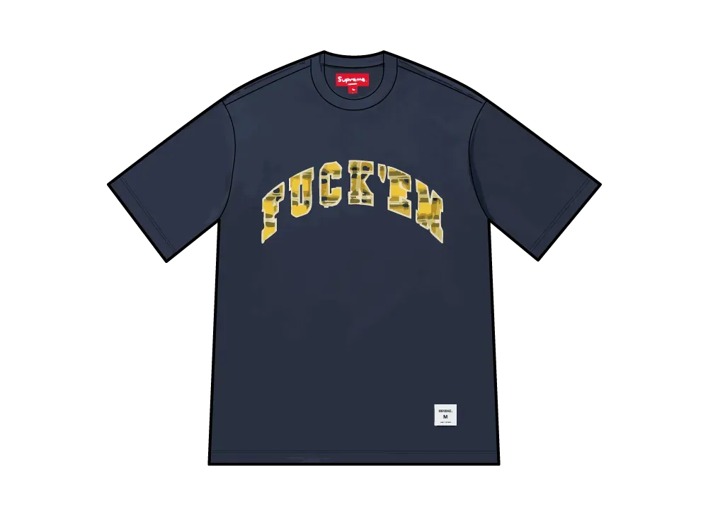 Supreme Fuck Em Plaid S/S Top "Navy"