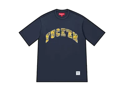 Supreme Fuck Em Plaid S/S Top "Navy"