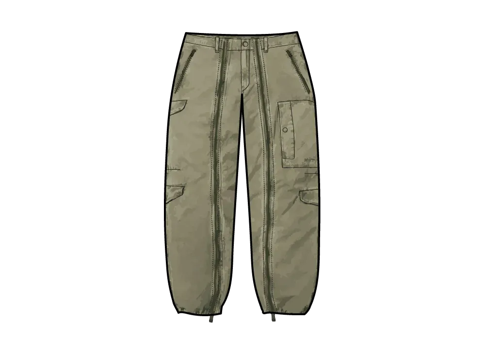 シュプリーム x アルファインダストリーズ コットンフライトパンツ "オリーブ"