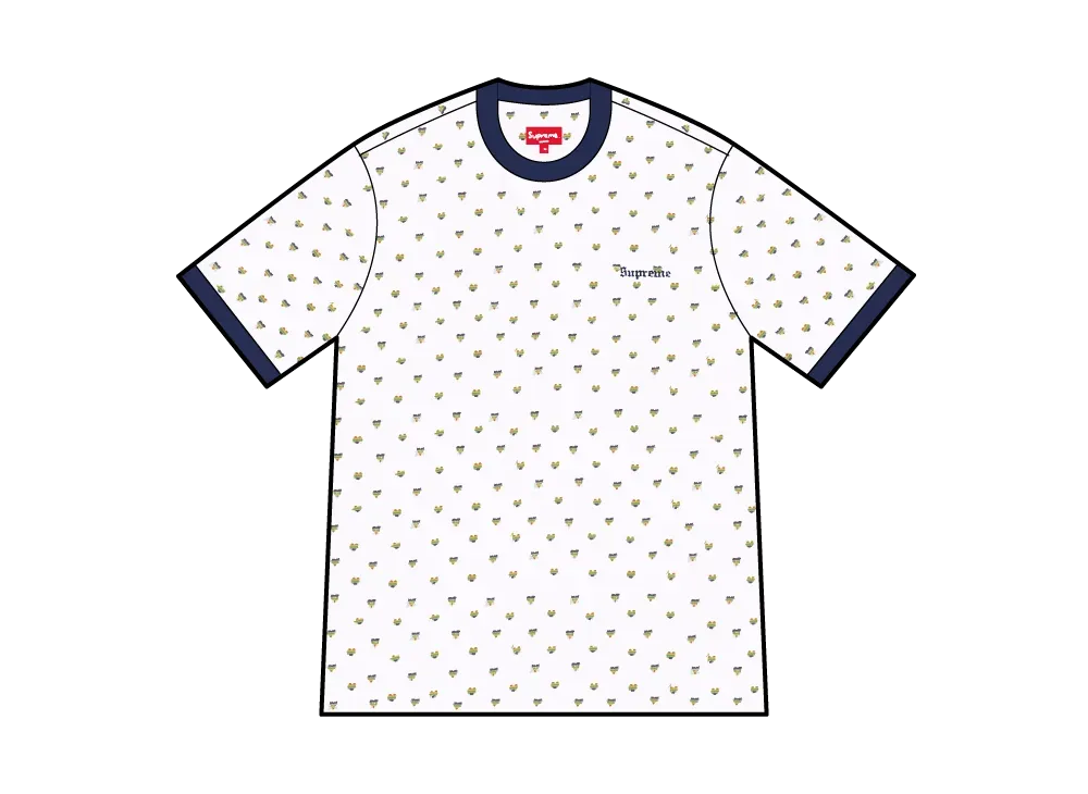 Supreme Hearts Intarsia Ringer Tee "White"