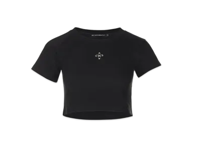 SURGERY Unbalance Metal Clover Logo Crop T-Shirt Women's "Black"