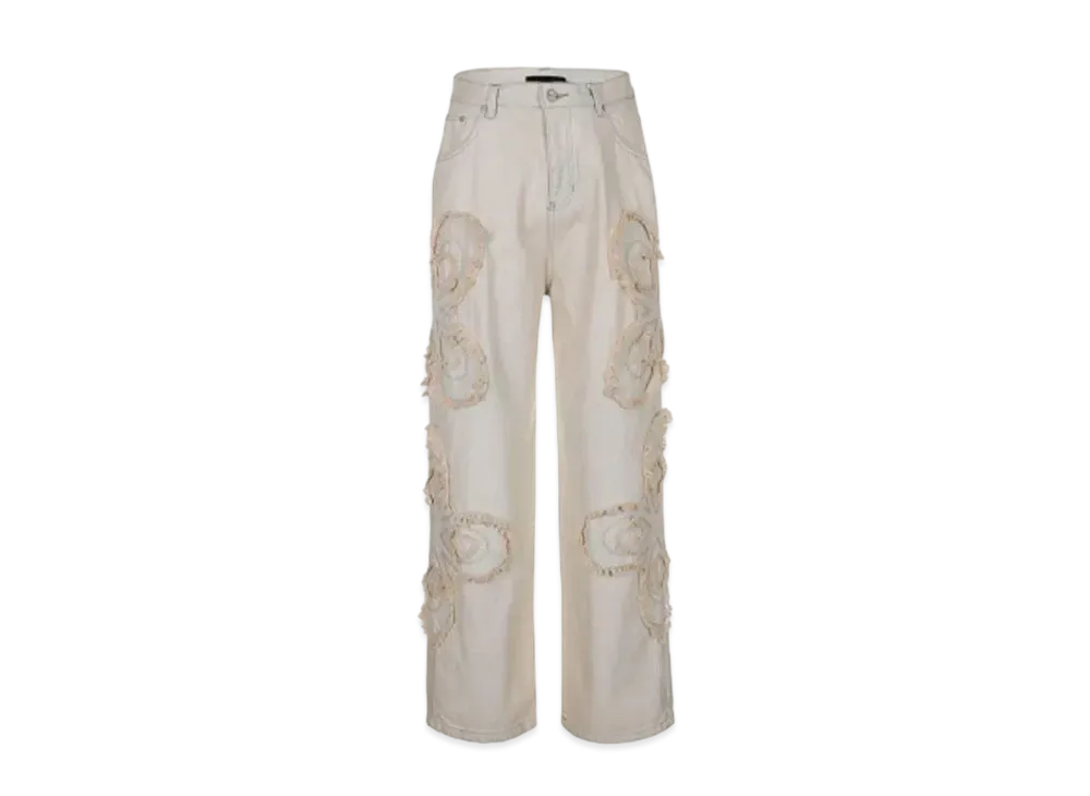 SURGERY Clover Logo Patch Jeans "Cream"