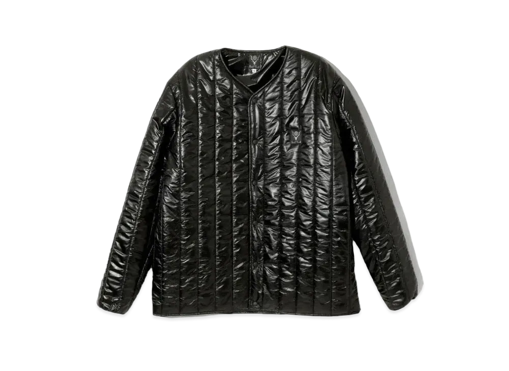 SOUTH2 WEST8 Quilted Crew Neck Cardigan "Black"