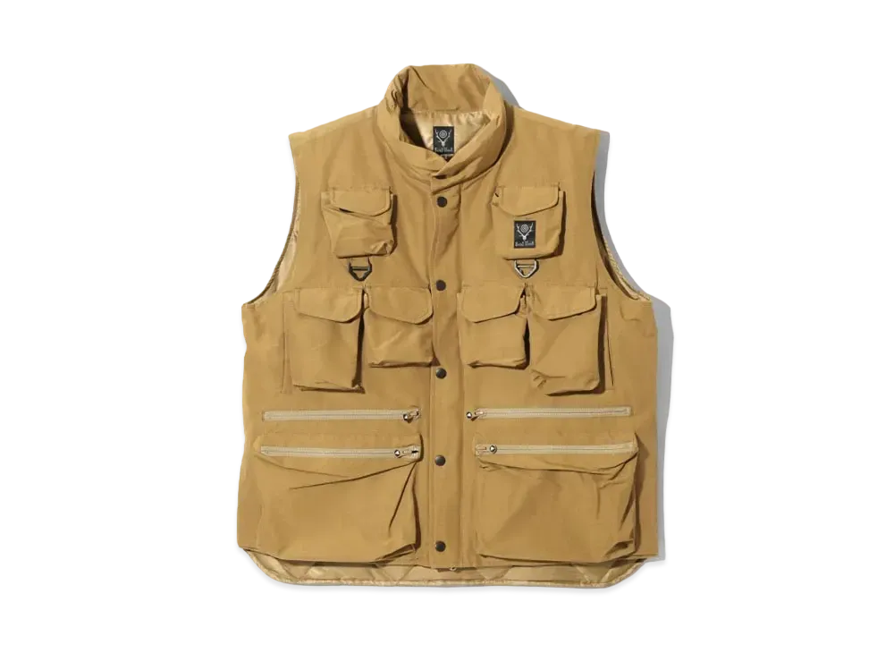 SOUTH2 WEST8 Multi Pocket Zipped Down Vest "Beige"