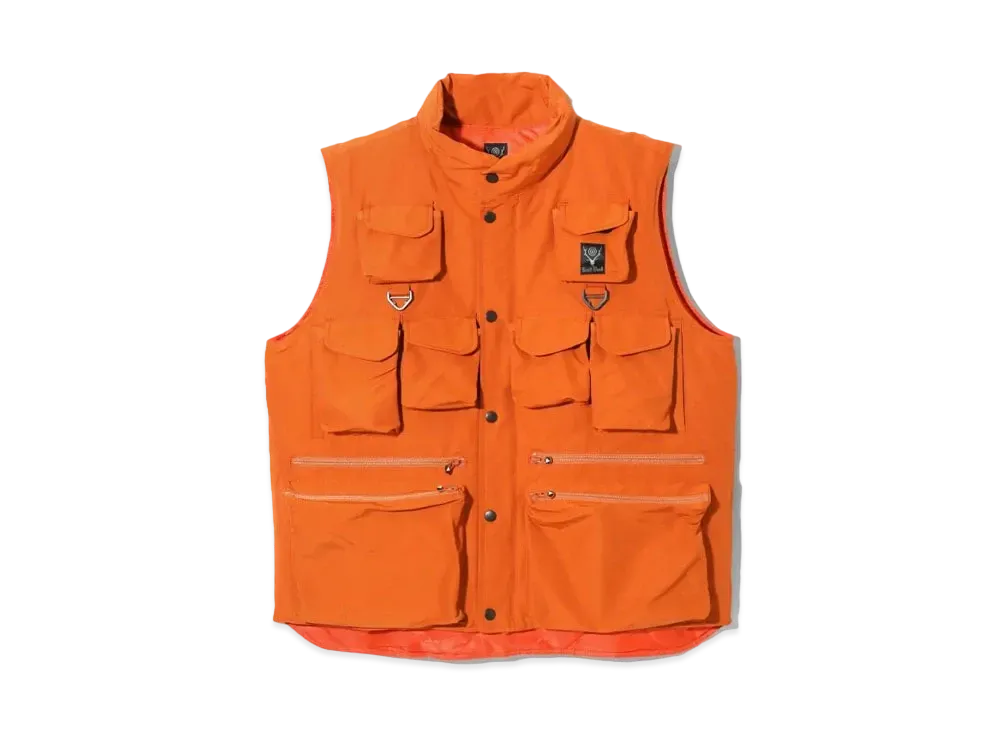 SOUTH2 WEST8 Multi Pocket Zipped Down Vest "Orange"