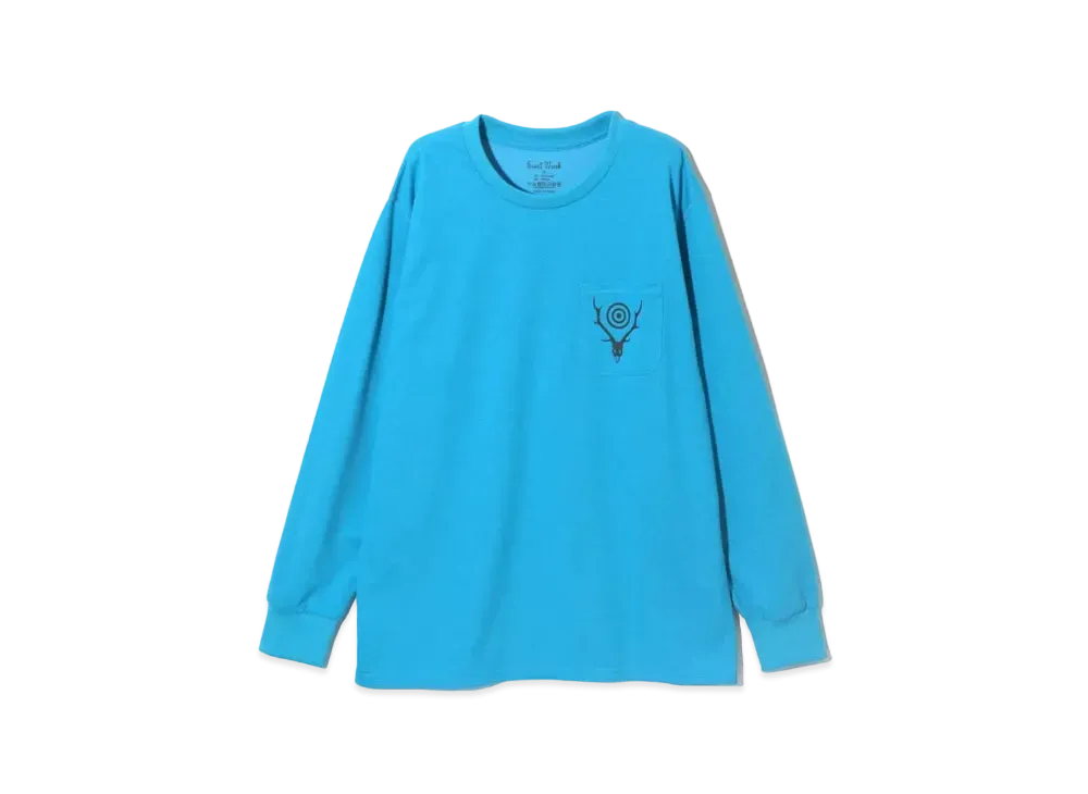 SOUTH2 WEST8 L/S Round Pocket Tee "Blue"