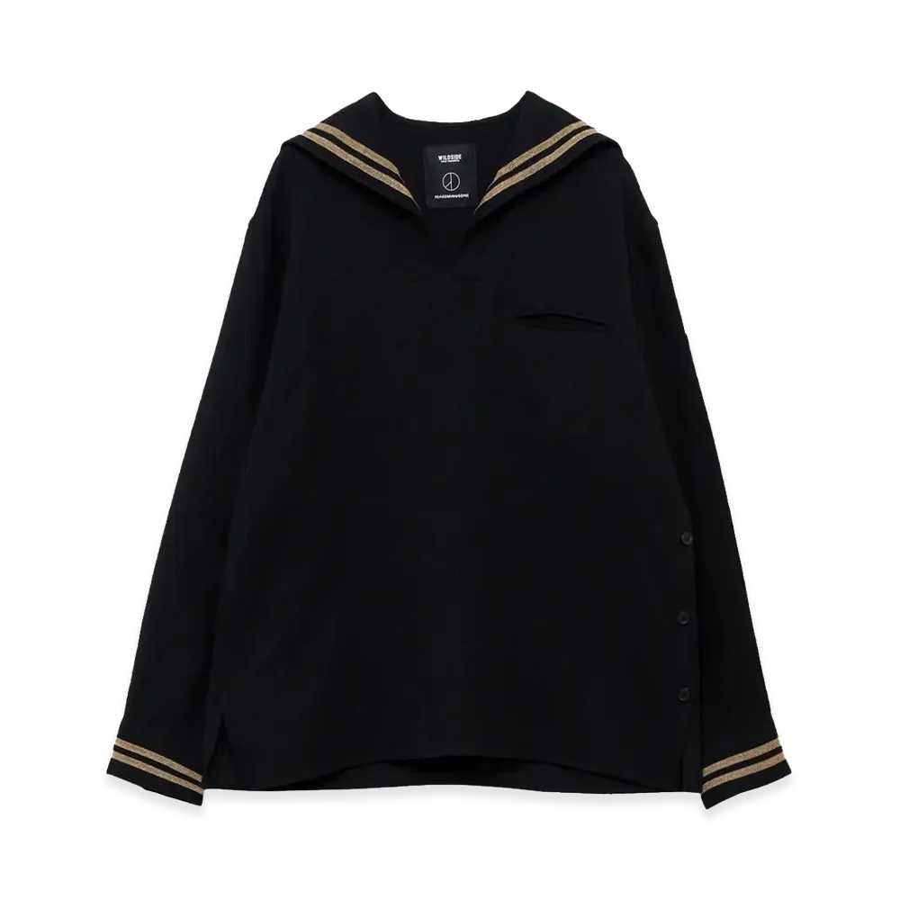 WILDSIDE YOHJI YAMAMOTO x PEACEMINUSONE Sailor Collar Shirt "Black"
