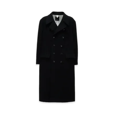 WILDSIDE YOHJI YAMAMOTO x PEACEMINUSONE Double Breasted Wool Coat "Black"