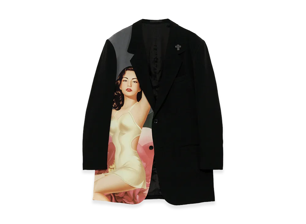 WILDSIDE YOHJI YAMAMOTO x The Weeknd Ta/Pe Crepe de Chine 2B Tailored Collar Jacket "Black"