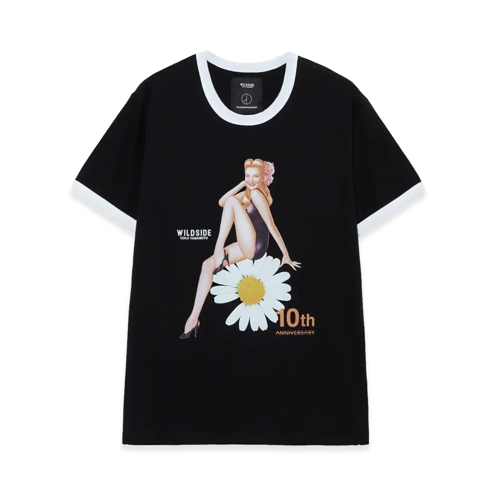 WILDSIDE YOHJI YAMAMOTO x PEACEMINUSONE Ringer T-Shirt "Black"