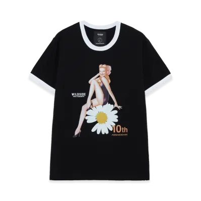 WILDSIDE YOHJI YAMAMOTO x PEACEMINUSONE Ringer T-Shirt "Black"