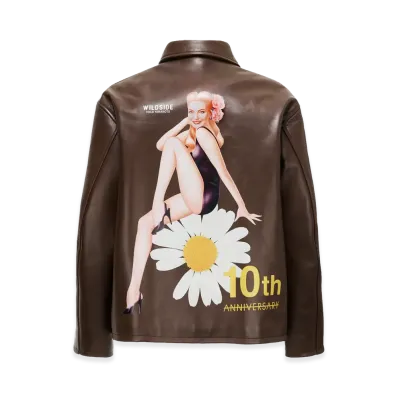 WILDSIDE YOHJI YAMAMOTO x PEACEMINUSONE Leather Jacket "Brown"