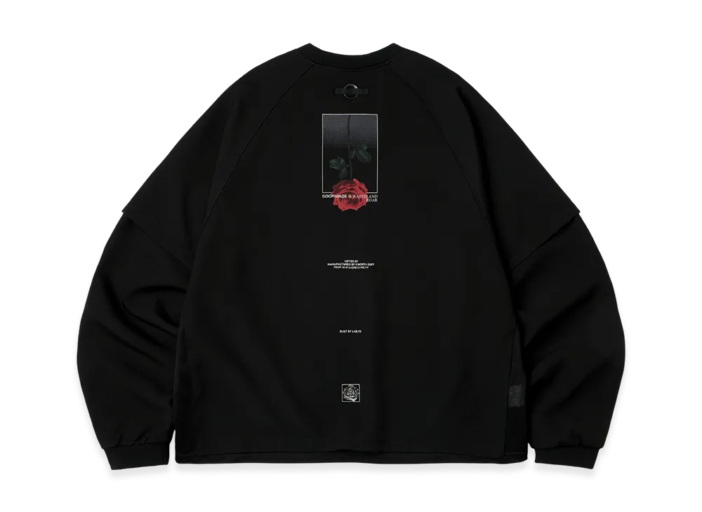 WILDSIDE YOHJI YAMAMOTO x GOOPiMADE ROSE Logo Crewneck "Black"