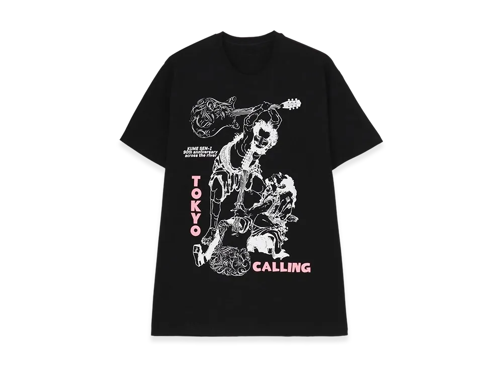 S'YTE Kume 90th Anniversary Across The River Hokusai x Love Guitar Tokyo Calling T-Shirt "Black"