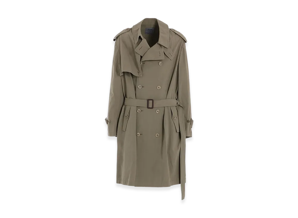 S'YTE Brushed Washer Finish Broad Trench Coat "Khaki"