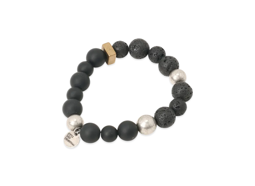 S'YTE Onyx Bead Lava Stone Bracelet "Black"