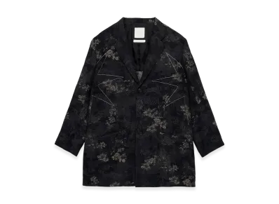 S'YTE x GDC Faded Floral Jacquard Octagon Star Embroidery Long Jacket "Black"