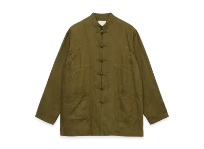 S'YTE x GDC Vintage Linen Chino Cloth Octagon Star Embroidery China Jacket "Khaki"
