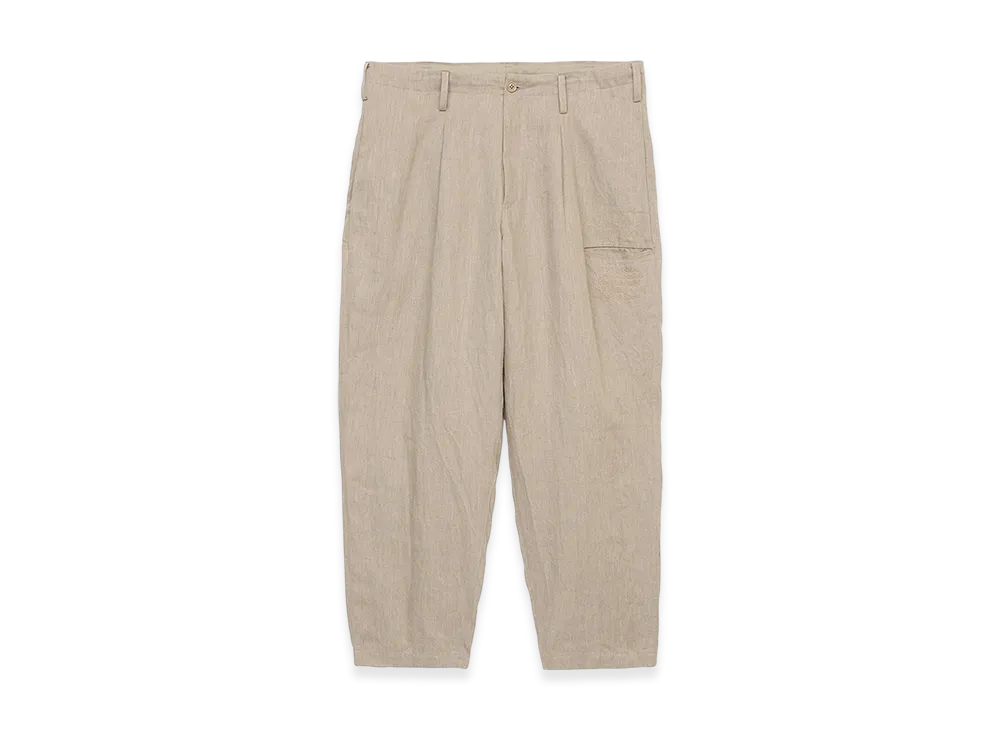S'YTE x GDC Vintage Linen Chino Cloth Octagon Star Embroidery Waist-String Pants "Beige"