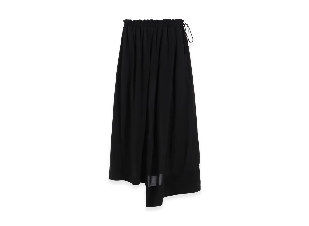 S'YTE Blue Carnation Collage Printed Waist-String Gathered Skirt "Black"