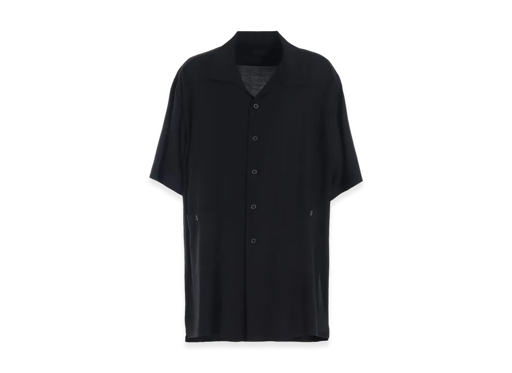 S'YTE Rayon Twill Oversized Stand Collar Shirt "Black"